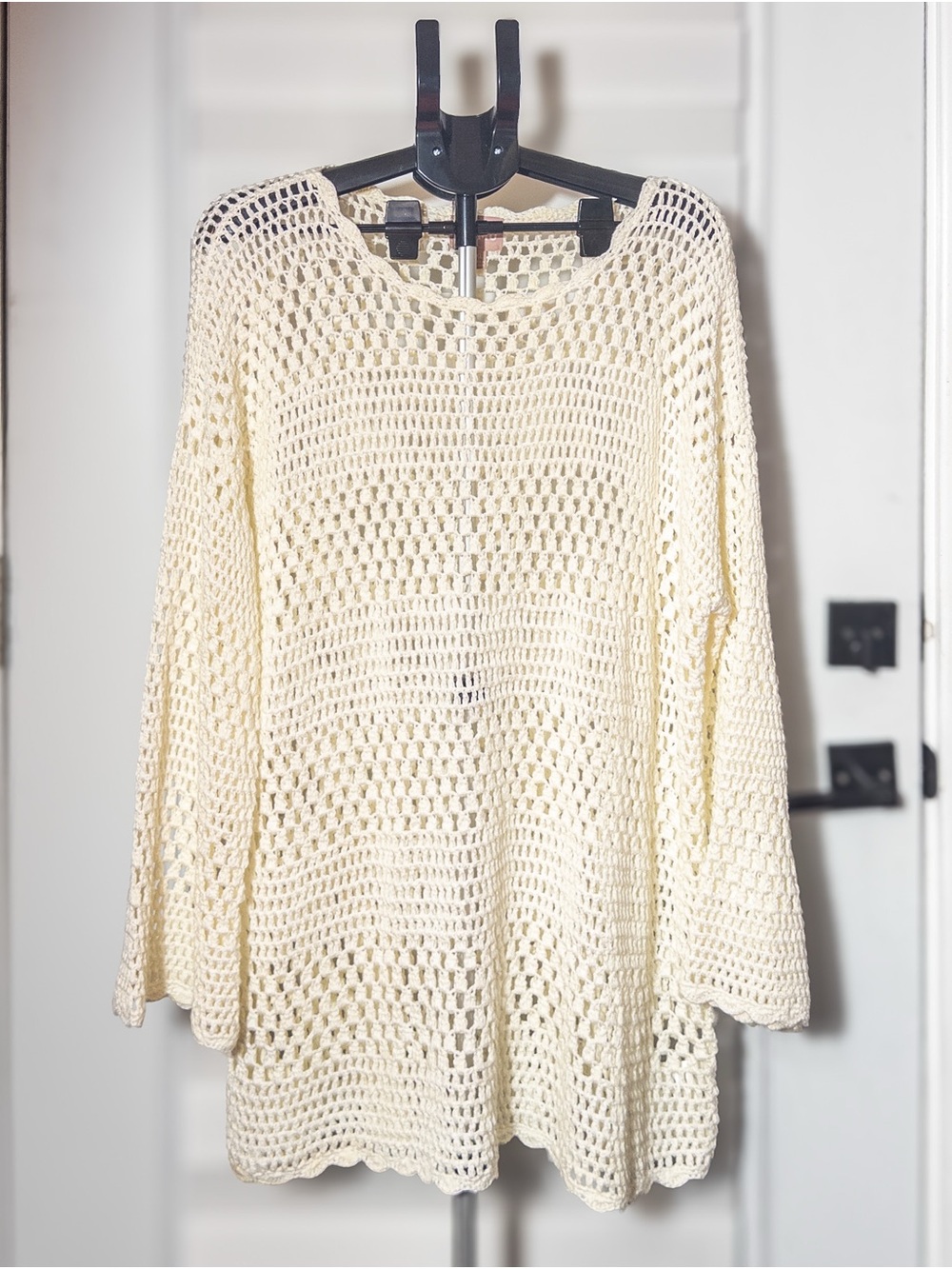 Show Me Your MuMu Cream Crochet Coverup Tunic XL